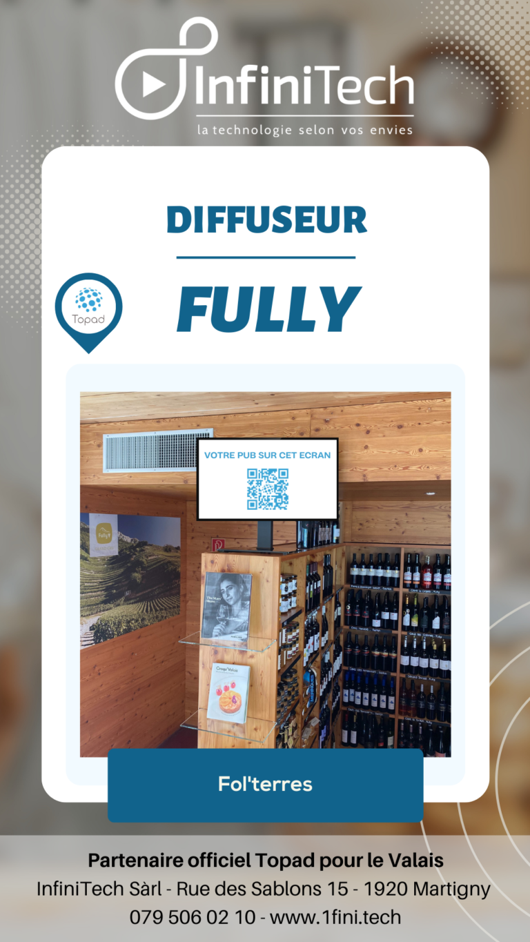 Écran Topad installé aux Folterres, à Fully